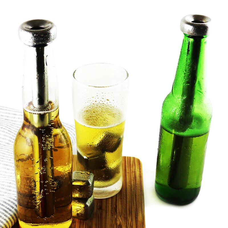 Confezione da 2 bastoncini per refrigeratore di birra, asta di raffreddamento per birra in acciaio inossidabile con apribottiglie per Bar, Pub, casa, ristorante