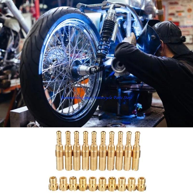 H7BD 20Pcs Carburetor Main Jets Kits 10 Carburetor Main Jets with 10 Slow Jets Accessories Durable for PWK PE CVK