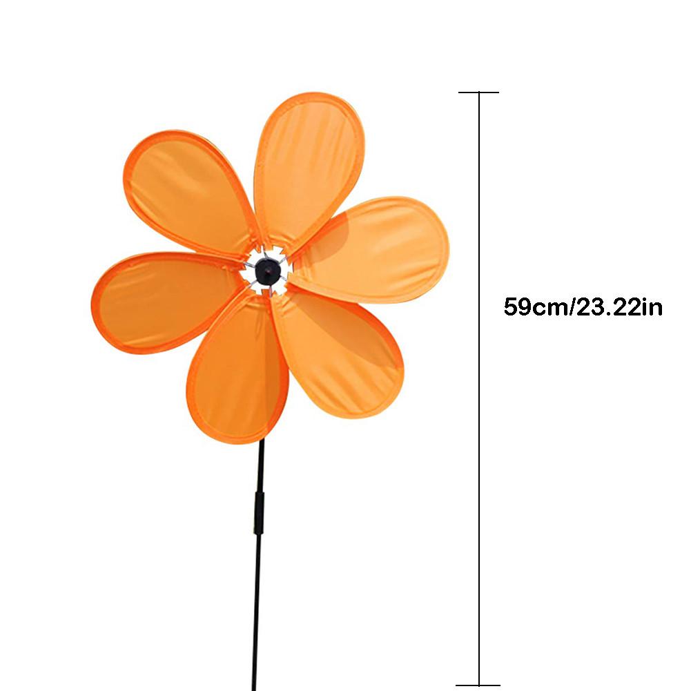 Single Layer Fabric Windmill Six-leaf Wind Spinners Sunflower Lawn Pinwheels Windmill Party Wedding Home Garden Decor Kid Toy
