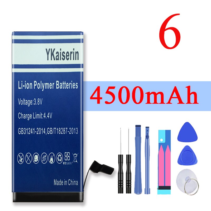 Ad alta Capacità Della Batteria Del Telefono Mobile Per Il IPhone 4 4s 6s 6 7 8 6S/6/7/8 più di X Batteria di Ricambio Per Apple 5 5S 5C Se + Codice Binario: For iPhone 6