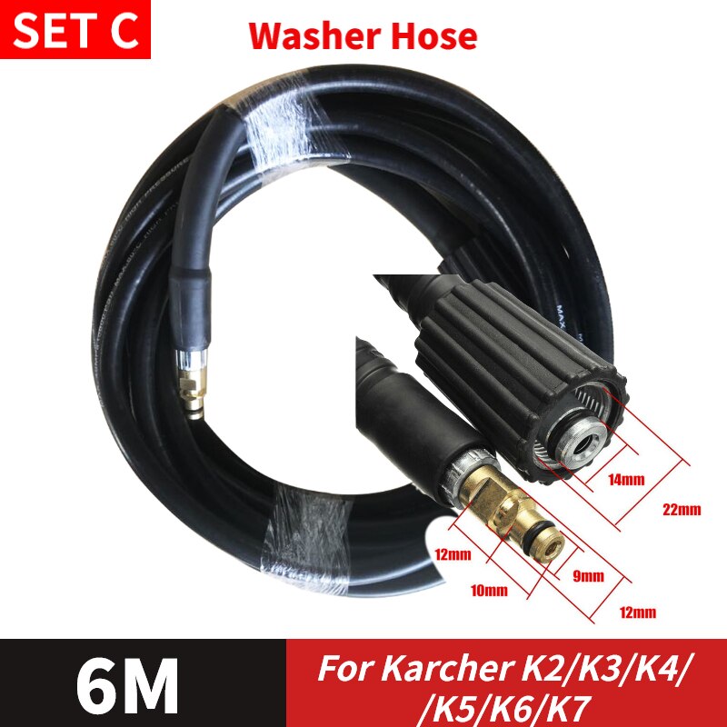 750Ml/1000Ml Hoge Druk Auto Wasmachine Sneeuw Schuimlans Waterpistool Voor Karcher K2-K7 Zeep Schuim Generator verstelbare Sproeier Nozzle: SET C