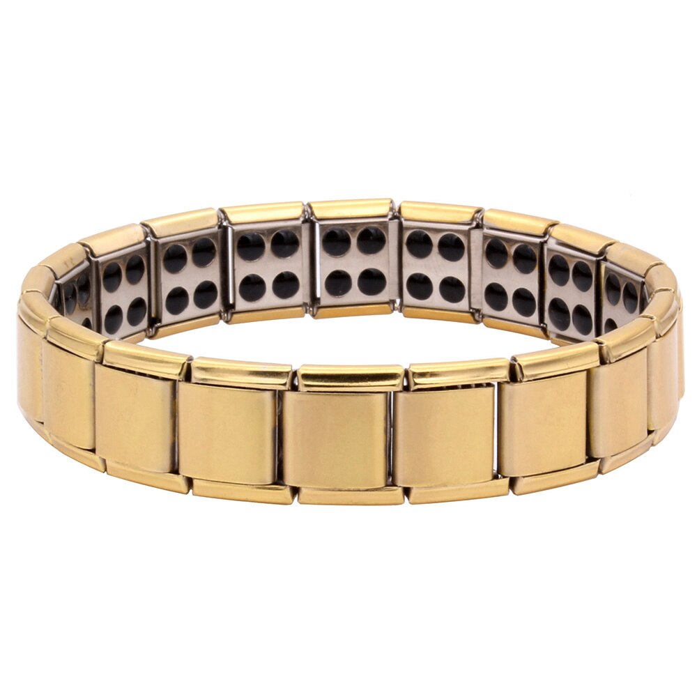 Hapiship Mode-sieraden 13Mm Goud Zwart 80 Germanium Roestvrij Staal Energie Armband Power Bangle Voor Man Vrouwen G022: Gold 80 Ge