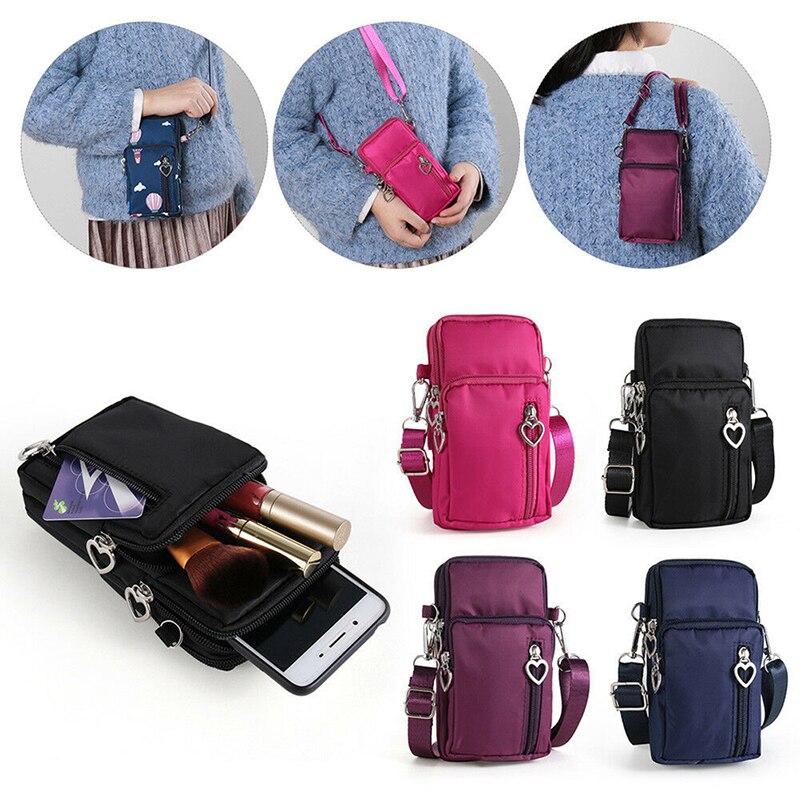 Mode Vrouwen Sport Vierkante Tas Mini Gsm Pouch Crossbody Schoudertassen