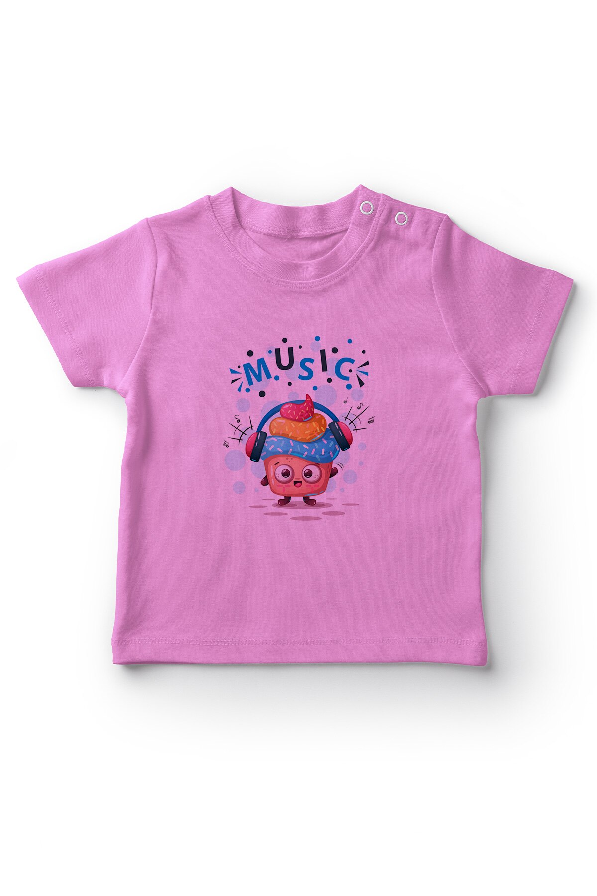 Angemiel Baby Music Dinliyen Cream Cake Baby Girl T-Shirt Pink