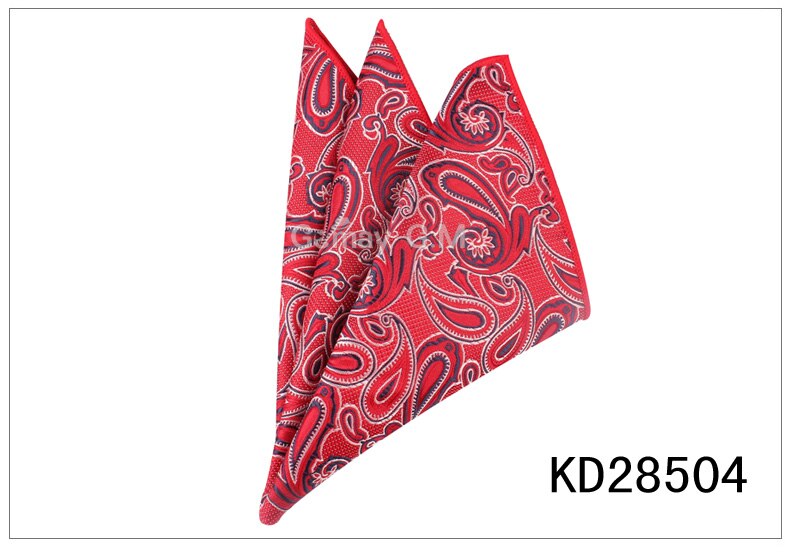 Mænd lommetørklæder hanky til mænd blomstret herre lommetørklæder afslappet jakkesæt firkantede lommetørklæde håndklæder til fest 25 cm x 25 cm: Kd28504