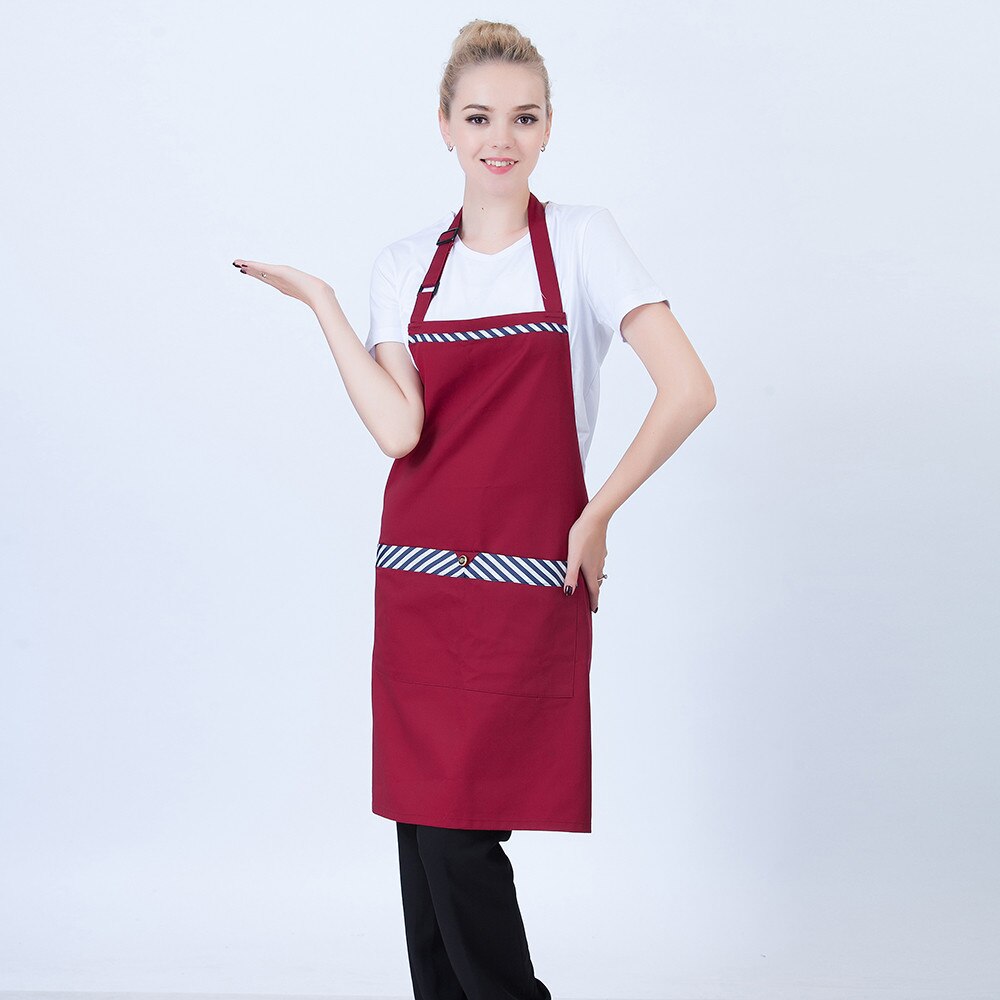 Unisex Hanging Neck Apron Food Service Kitchen Cafe Bakery BBQ Chef Cook Waiter Cleaning Workwear Apron: Red