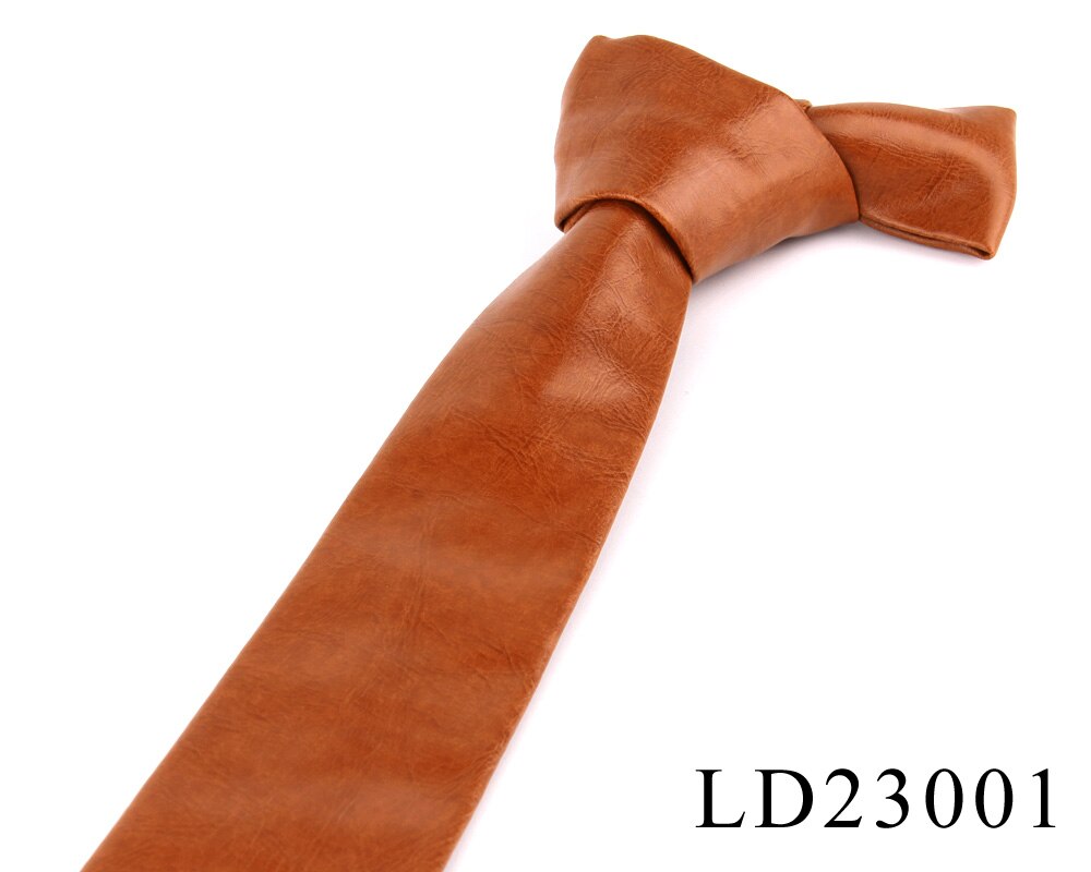 Cravates en cuir PU pour hommes, solide, à la , pour mariage, costume d&#39;affaires,: LD23001