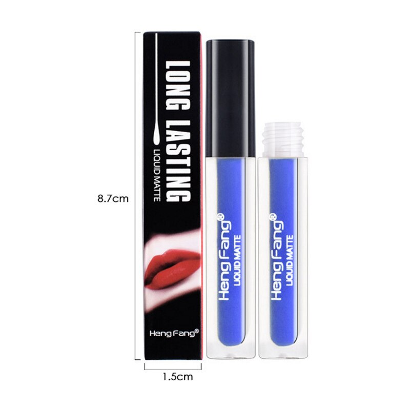 de herramientas de maquillaje mate pintalabios Azul Rojo labial de larga duración colorido