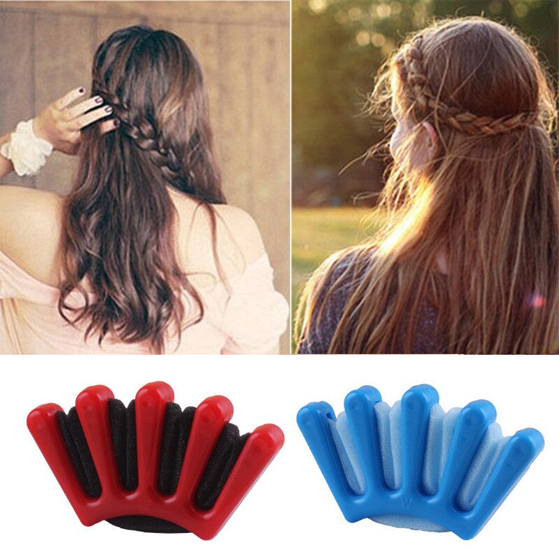 Hår flette flette stylist svamp flette hår vri styling flette verktøy svamp hår flette vri styling flette verktøy holder klips