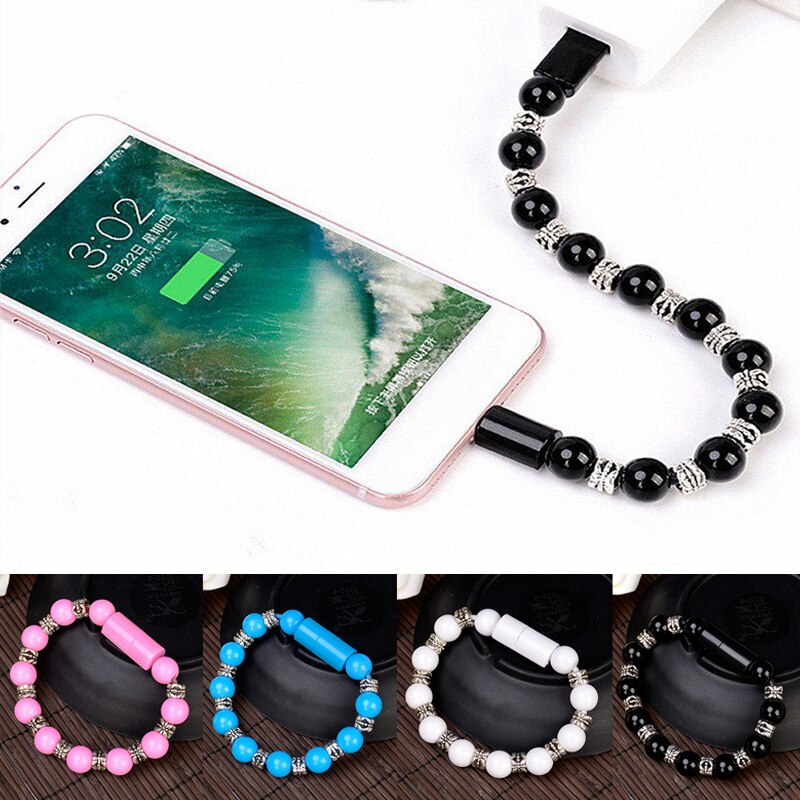 Smart Charger Bracelet Jewelry Beads Wrist USB Bracelet Invisible Charging Data Cable for IPhone Type C Android All Compatible