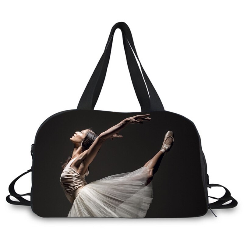 Bolsa de viaje con compartimentos para zapatos, mochila de lona para el gimnasio y el baile de ballet: 3