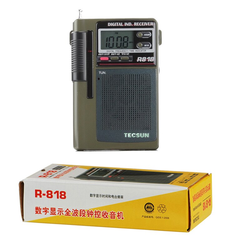 Tecsun R-818 Fm/Mw/Sw Radio Dual Conversion Wereldontvanger Radio Ontvanger Met Ingebouwde Luidspreker Internet radio Portatil