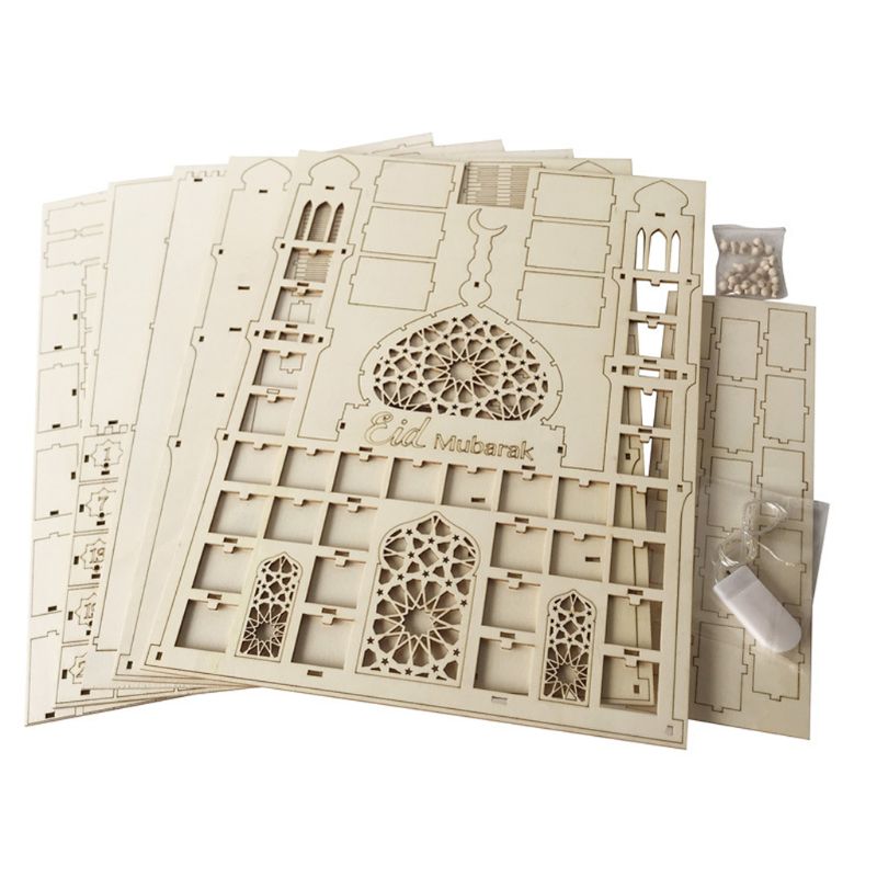 Eid Mubarak Countdown Calendar DIY Wood Ramadan Decoration