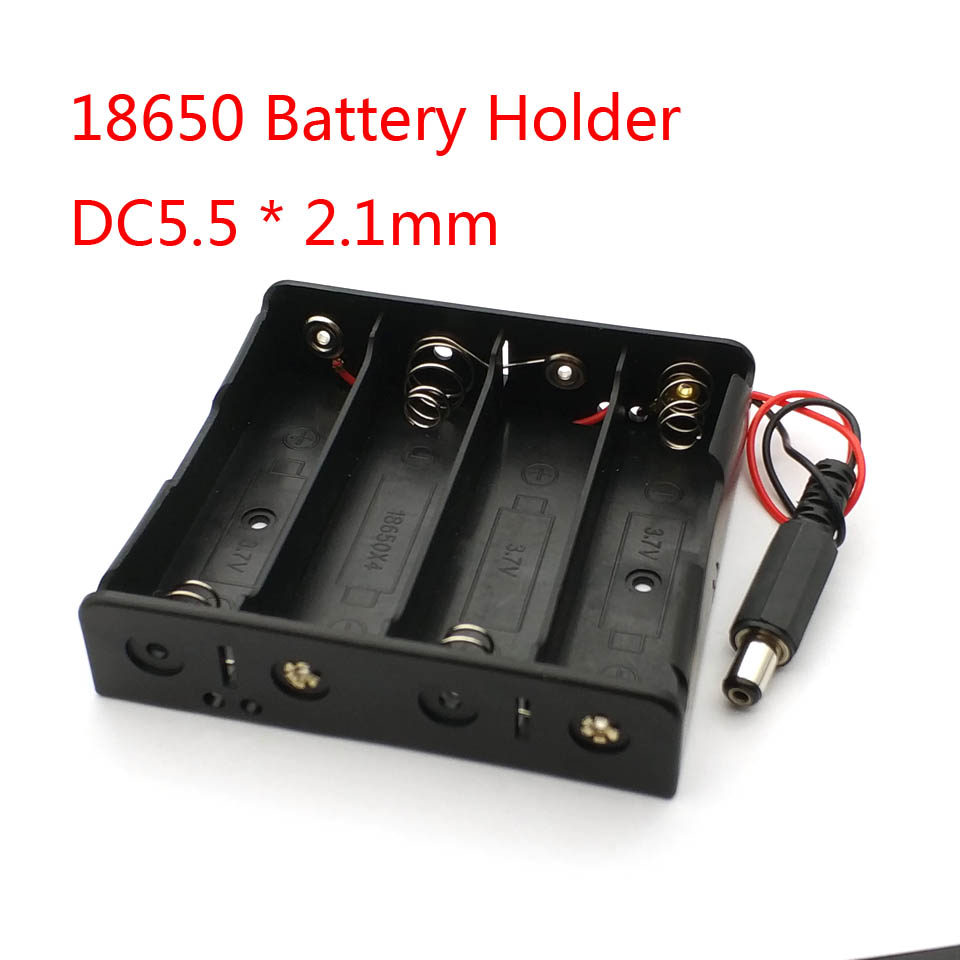 Power Bank 18650 Batterij Houder Plastic Batterij Houder Storage Box Case Voor 4X18650 Met DC5.5 * 2.1mm Power Plug