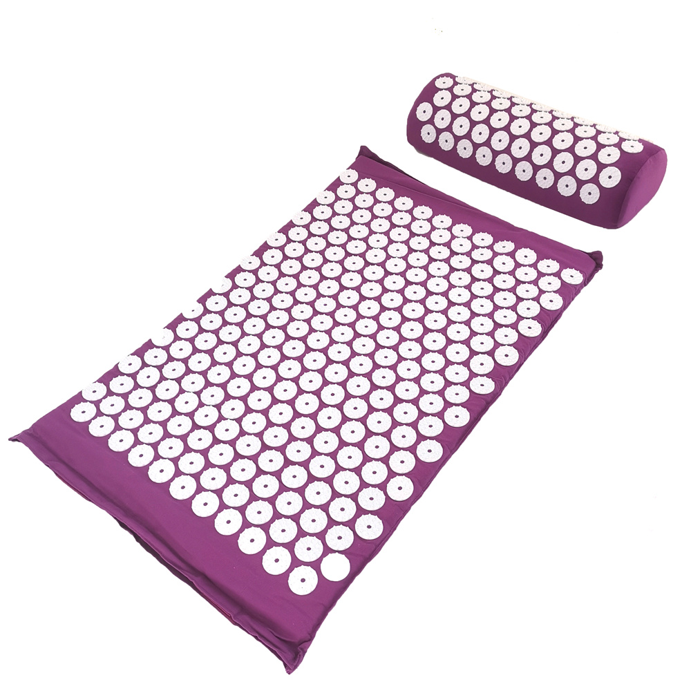 Massager Kussen Massage Yoga Mat Acupressuur Pijn verlichten Stress Rugpijn Spike Mat Acupunctuur Mat en Kussenset: Mosgroen
