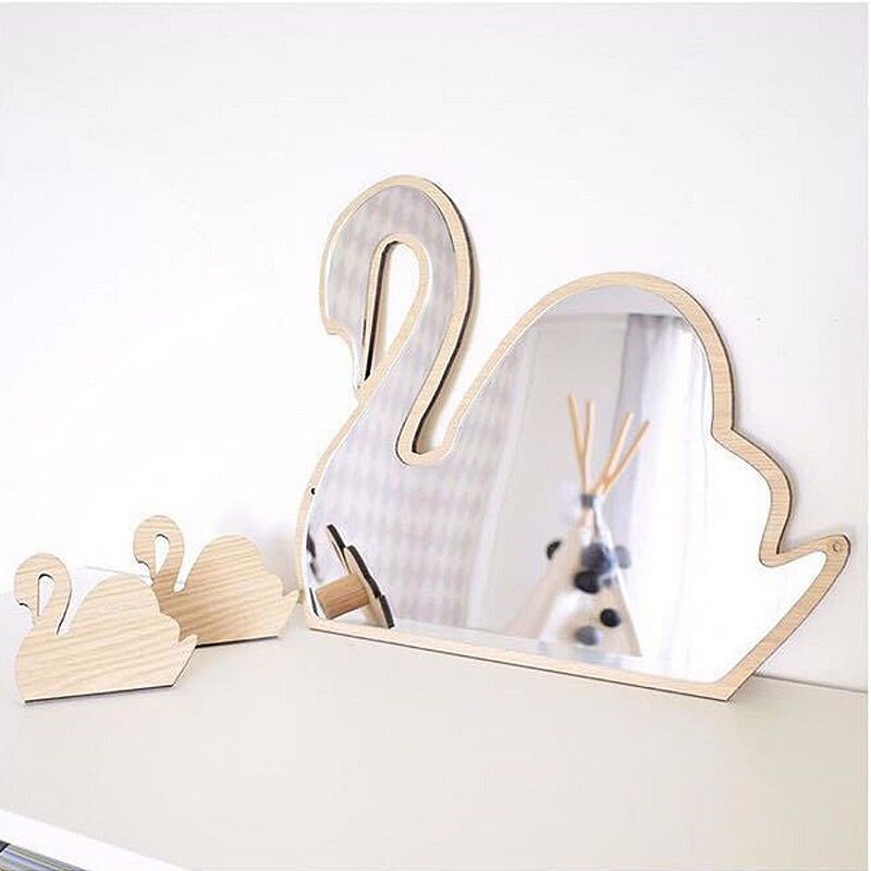 Nordisk skandinavien stil kawaii barnkammare dekorativ spegel väggmålning venetiansk badrum rund plexiglas vägg spegel dekorativ spegel
