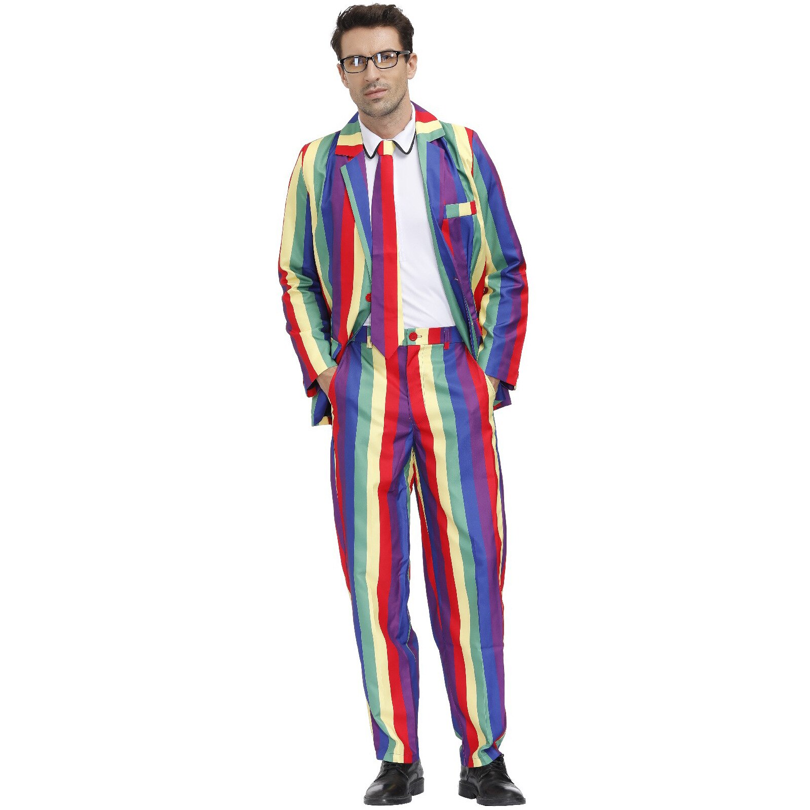 Xibeimeng Men's Cool Party Suit-Rainbow Halloween Costume