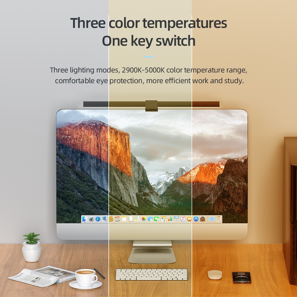 HOCO USB Asymmetric Light Source Screen Hanging Light Black Screen Light Computer Light Led Desk Lamp Monitor Light Reading