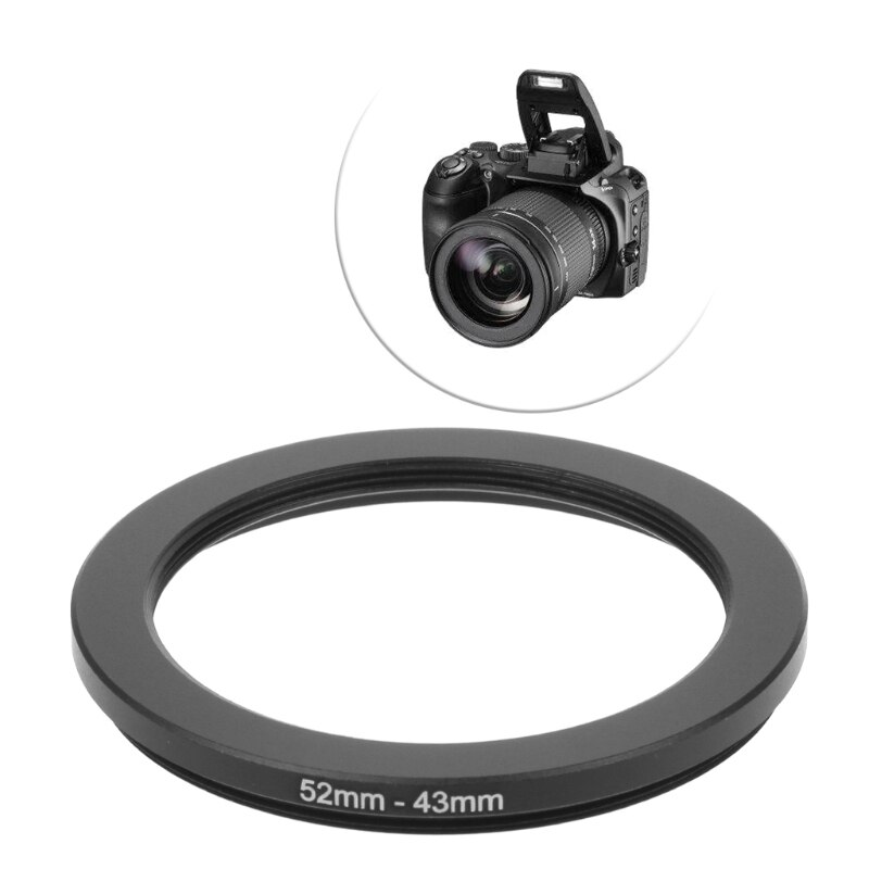 52mm à 43mm métal abaisseur anneaux adaptateur d'objectif filtre caméra outil accessoire