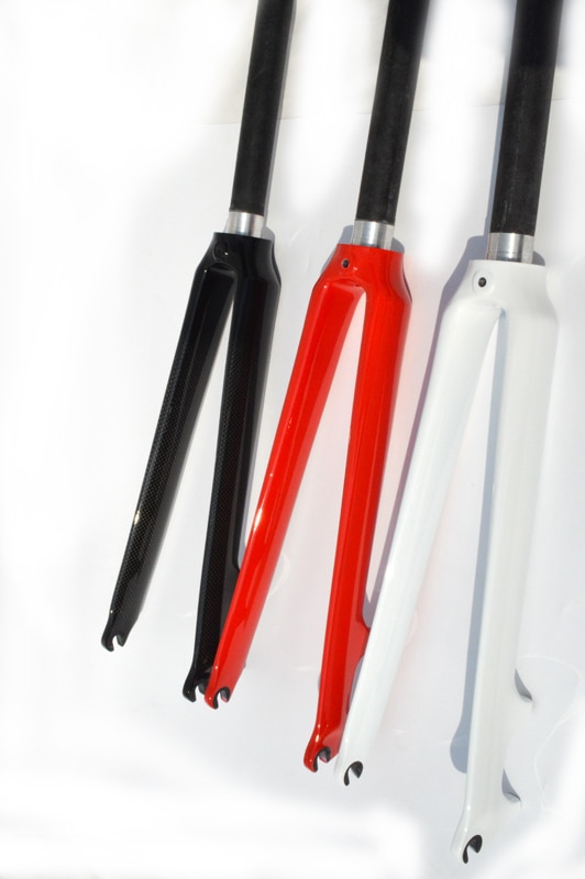 Kolfiber ultralätt vägcykel framgaffel fast växel cykel cykel framgaffel för skivbroms c broms 28.6mm 700c 1-1/8