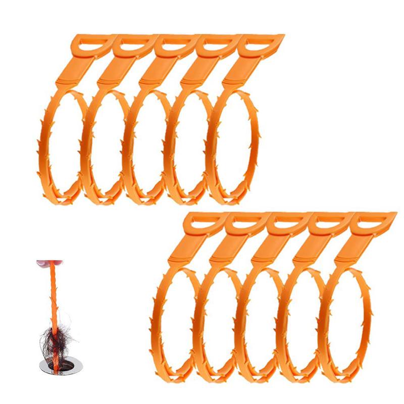 Lot de 10 serpents de drainage pour déboucher les canalisations, outil de nettoyage de 20 cm pour évier et tube