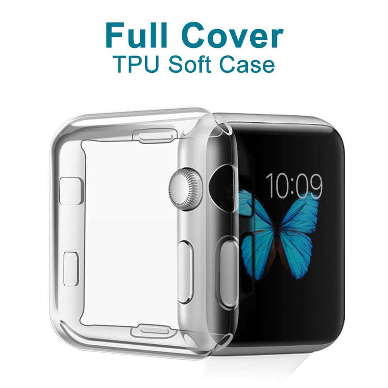 Transparant Cover Voor Apple Horloge Serie 6 Se 5 44Mm 40Mm 360 Volledige Soft Clear Tpu Screen Protector case Voor Iwatch 3 2 42Mm 38Mm