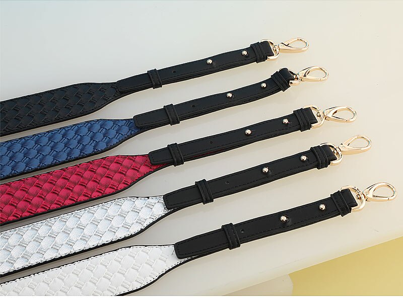 Mærke vævemønster justerbar taske bred rem kvinders læder skulder crossbody rem taske tilbehør
