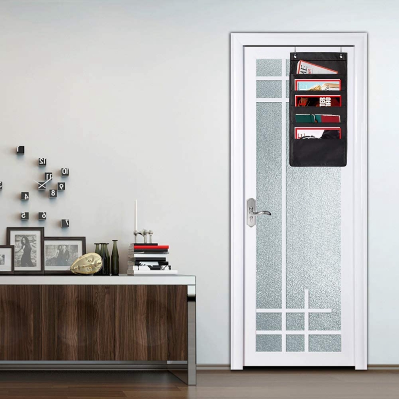 Storage Pocket Chart, 5 Pockets Hanging Wall File Organizer, Hanging Pocket Chart - Hanging Storage Organizer 2 Pack