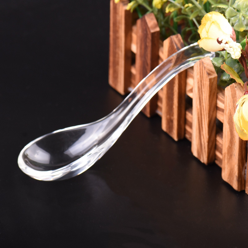 Kristallsked fågelbo skopa köksprodukter blyfri genomskinlig glas soppsked måltid sked dessertsked