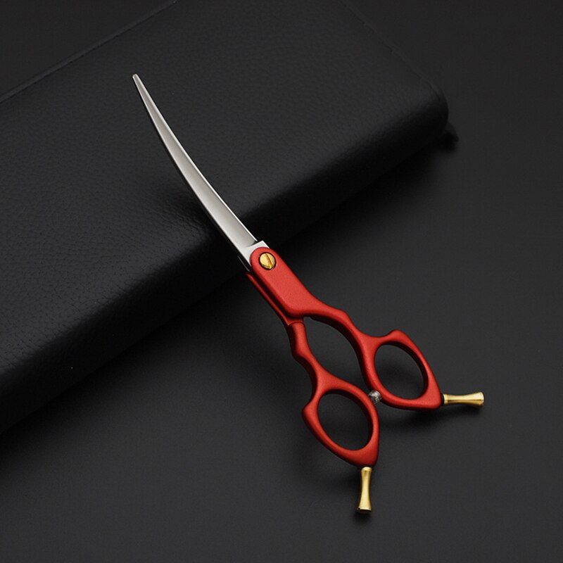 Japan 440C Curved Dog Grooming Scissors 6/6.5 Inch Stainless Steel Pet Shear with Alloy Handle Teddy