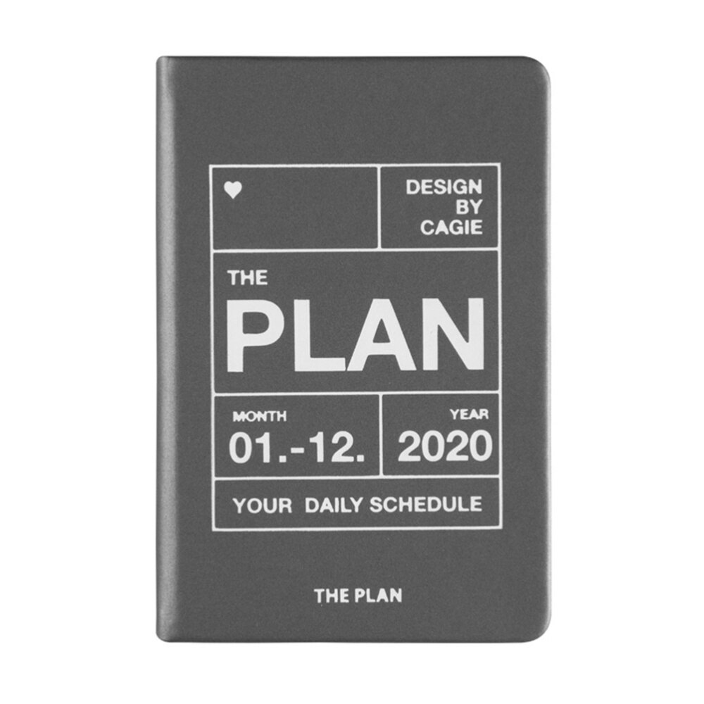 1Pcs A7 Notebook Notebook Planner Efficiency Agenda Schedule Notebooks Diary Stationery for School Office(Dark): Grey