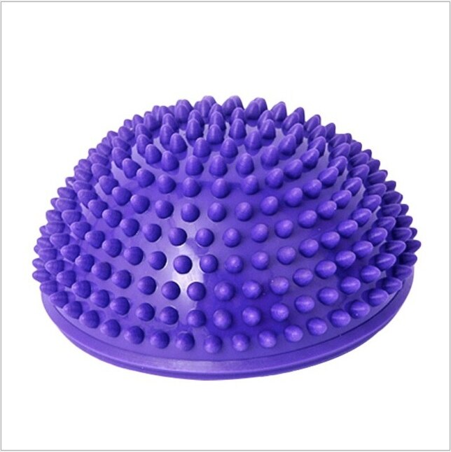 16cm Yoga Ball PVC Inflatable Massage Point Half Fit Ball Balance Trainer Stabilizer GYM Pilates Fitness Balancing Bosu Ball: Purple