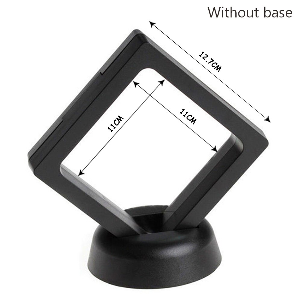 Floating Picture Frame Shadow Box Jewelry Display Stand Ring Pendant Holder Protect Jewellery Stone Presentation Case 3D Boxs: E No base