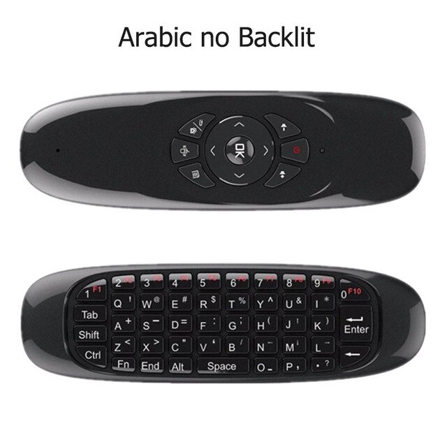 C120 Backlit Mini Wireless Keyboard Air Mouse Somatosensorische Gyroscoop Dubbelzijdig Tv Afstandsbediening Voor Android Laptop Pc: Arabic no backlit