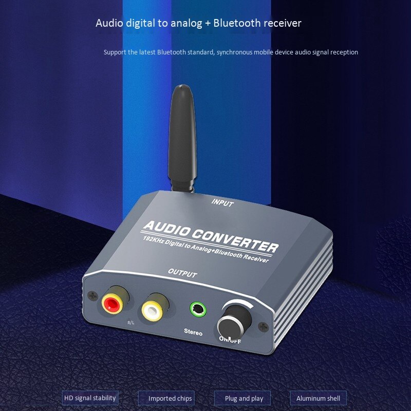 HDMI Converter Audio 192KHz Digital to Analog Bluetooth Receiver HDMI Converter with Volume Adjustment Function