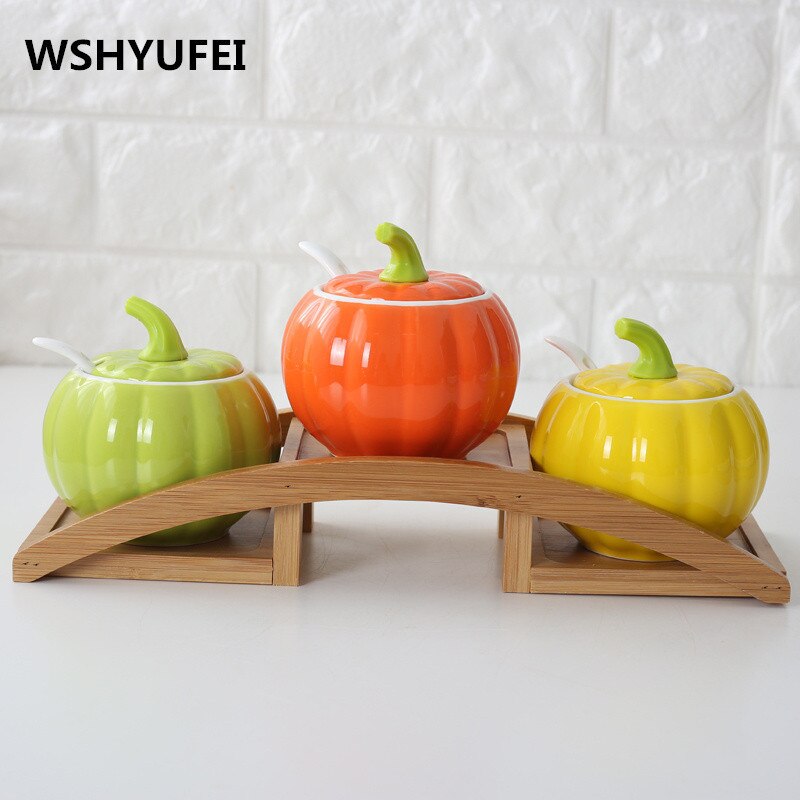 Ceramics pepper pattern seasoning box tank salt can cute vegetables Exterior oil tank kitchen utensils seasoning bottle
