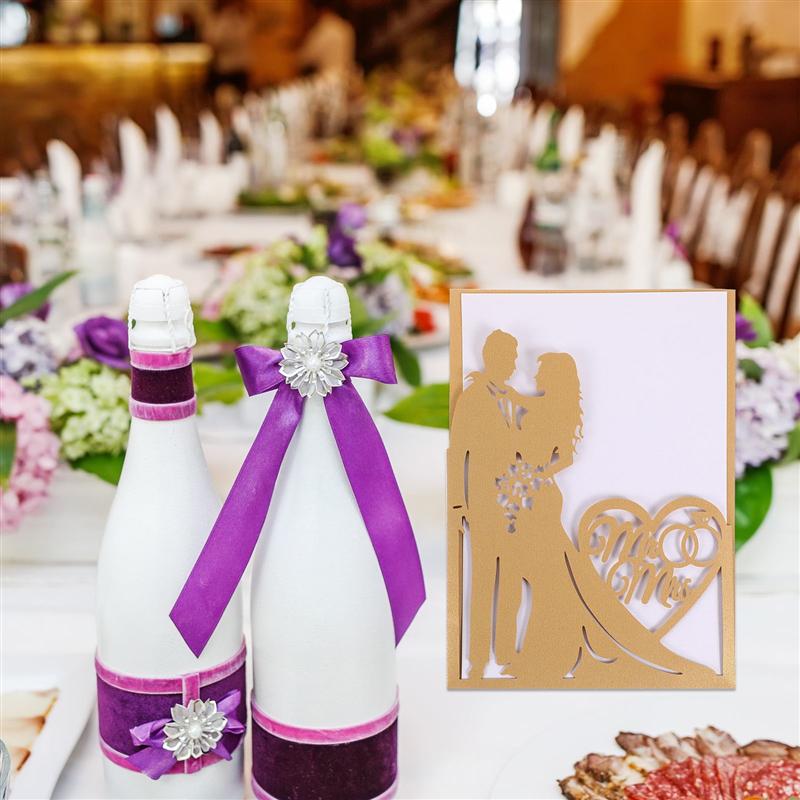 10pcs Wedding Invitations Bride Groom Lovely Paper Invitations Cards