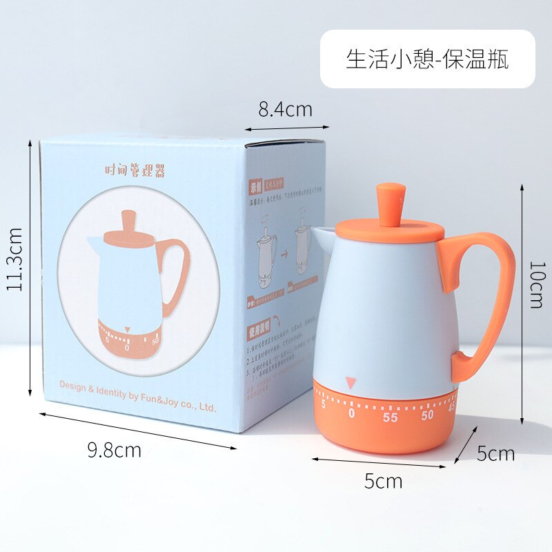 Study Timer Kitchen Timer Mechanical Reminder Student Time Management Timer Set Time Reminder: kettle