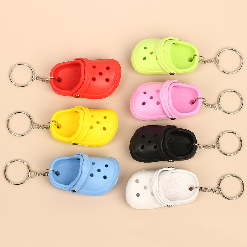 3D Silikon Slipper Sandale Schlüsselanhänger EVA Mini See Hausschuhe Schlüsselanhänger für Frauen Männer DIY Rucksack Dekoration
