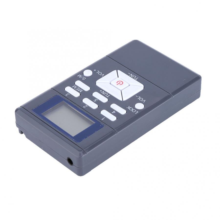 Black/White Mini Portable LCD FM Radio Digital Signal Processing Wireless Receiver With Earphone