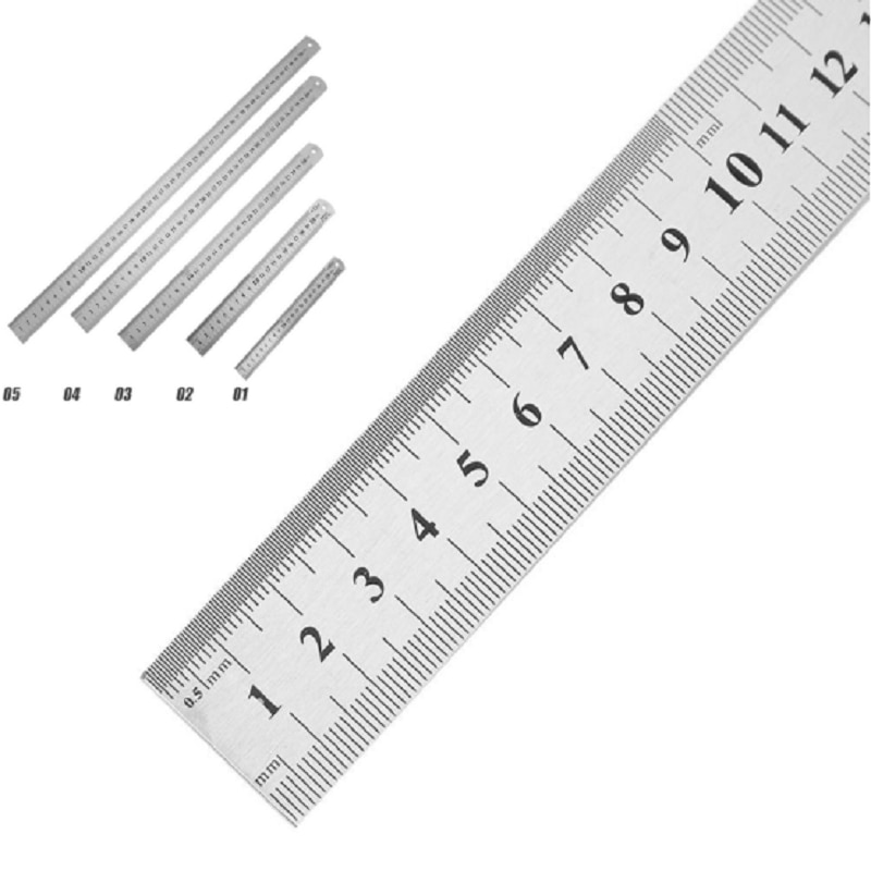 Metal Ruler Sewing Foot Sewing 15-50cm Stainless Steel Straight Ruler Tool Precision Double Sided Measuring Tool