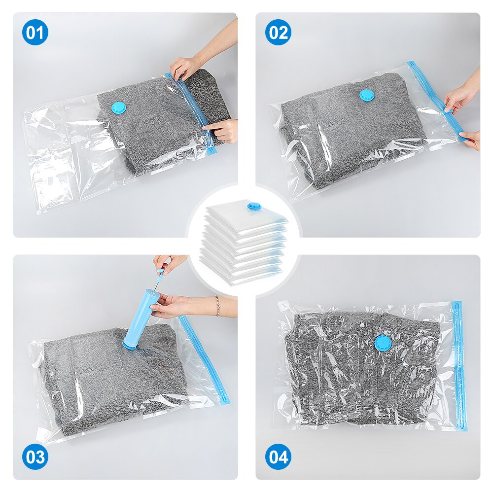 Home Organizer Transparent Vacuum Bag Storage Border Foldable Clothes Organizer Seal Compressed Travel Saving Space Bags