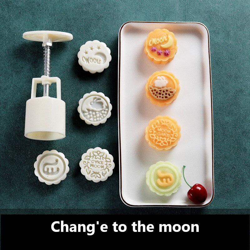12 Chinese zodiac Flower Mooncake Mold Set Mid Autumn Festival DIY Hand Pressure Fondant Moon Cake Mould Decoration Tool: 09