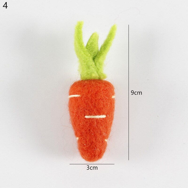 Kit de lana de fieltro para artesanías, Mini animales de zanahorias, broches decorativos para niños, de Navidad, accesorios de decoración de cinta para el pelo para niños: 4