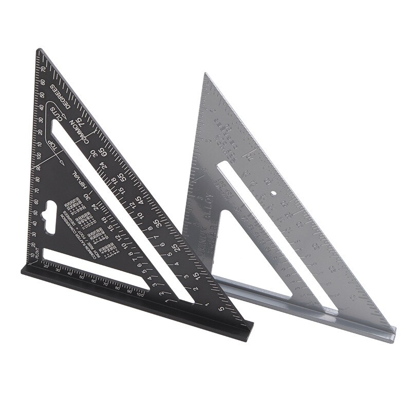 Triangle ruler 7" Woodworking angle Protractor Metric Alloy Speed Square Roofing Triangle Measuring Tool Building Framing Gauges