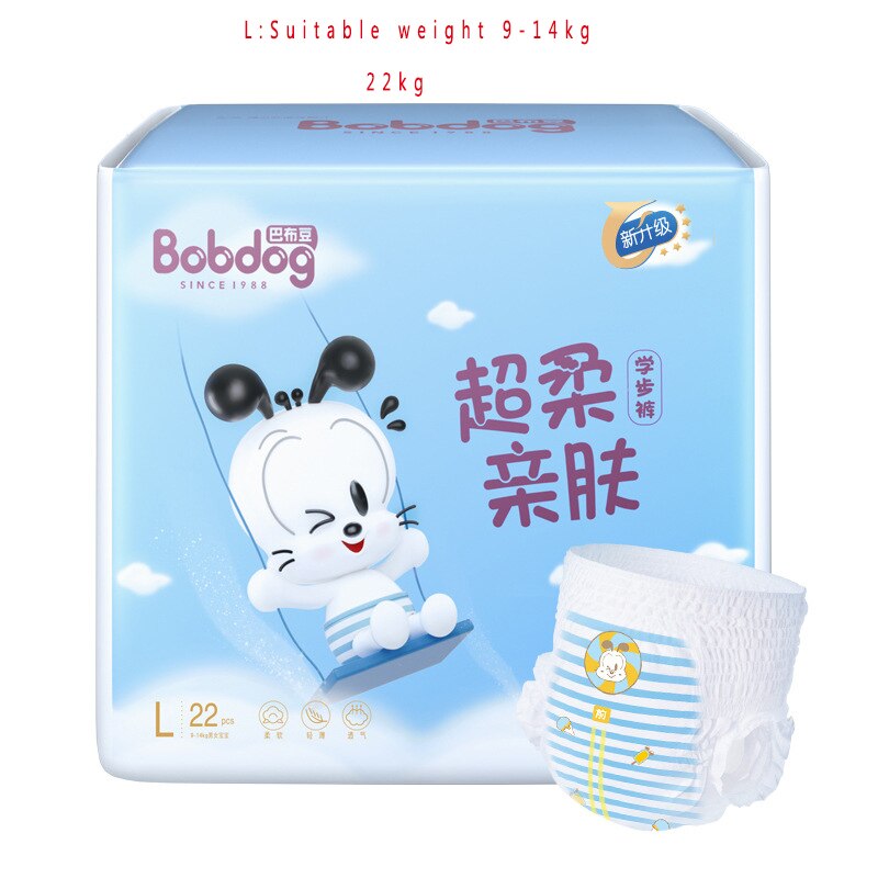 Bobdog 30/ st blöjor och toalettträning justerbar supermjuk hudvänlig blöja för barnblöjor är 3-15kg: 6
