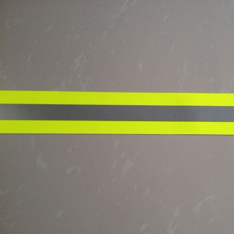 2 " x16.4 'fluorescerende gul flamme brandhæmmende reflekterende stof advarselsbånd kant fletning trim sy til tøj buksetaske