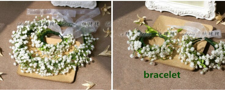 Hvid babysbreath simulation blomsterbuket kunstige blomster silke blomst dekorative blomster kranse bryllup brud hovedbeklædning: C