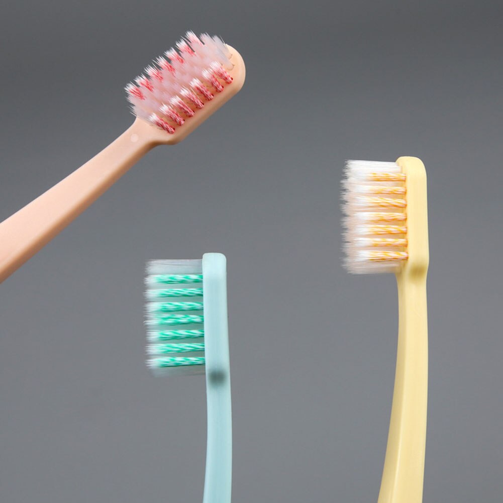 Escova de dentes espiral macia da cerda da da cor misturada de 3 pces eco amigável antiderrapante punho limpador de dentes para crianças adultos limpeza oral