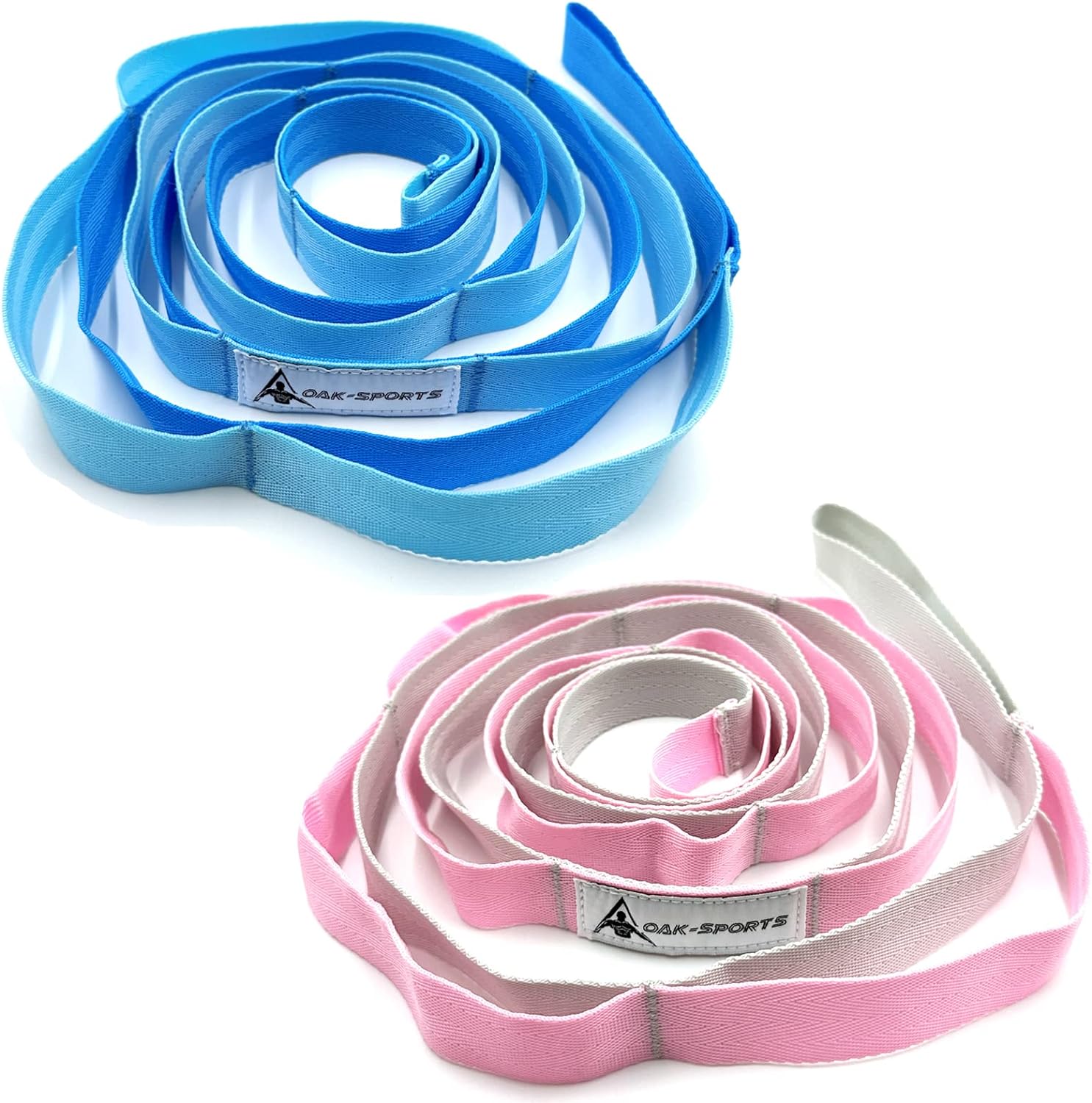 Correa de estiramiento Correa de yoga con bucles, correas elásticas para fisioterapia, correa de ejercicio no elástica para Pilates, danza: Beige